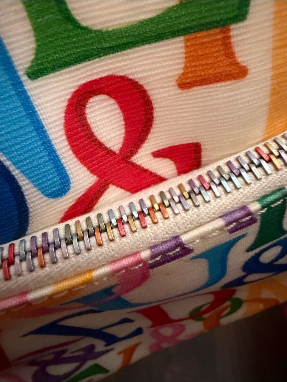 Dooney & Bourke White Rainbow Retro Grafica Letter Carrier Crossbody Bag - Picture 10 of 14